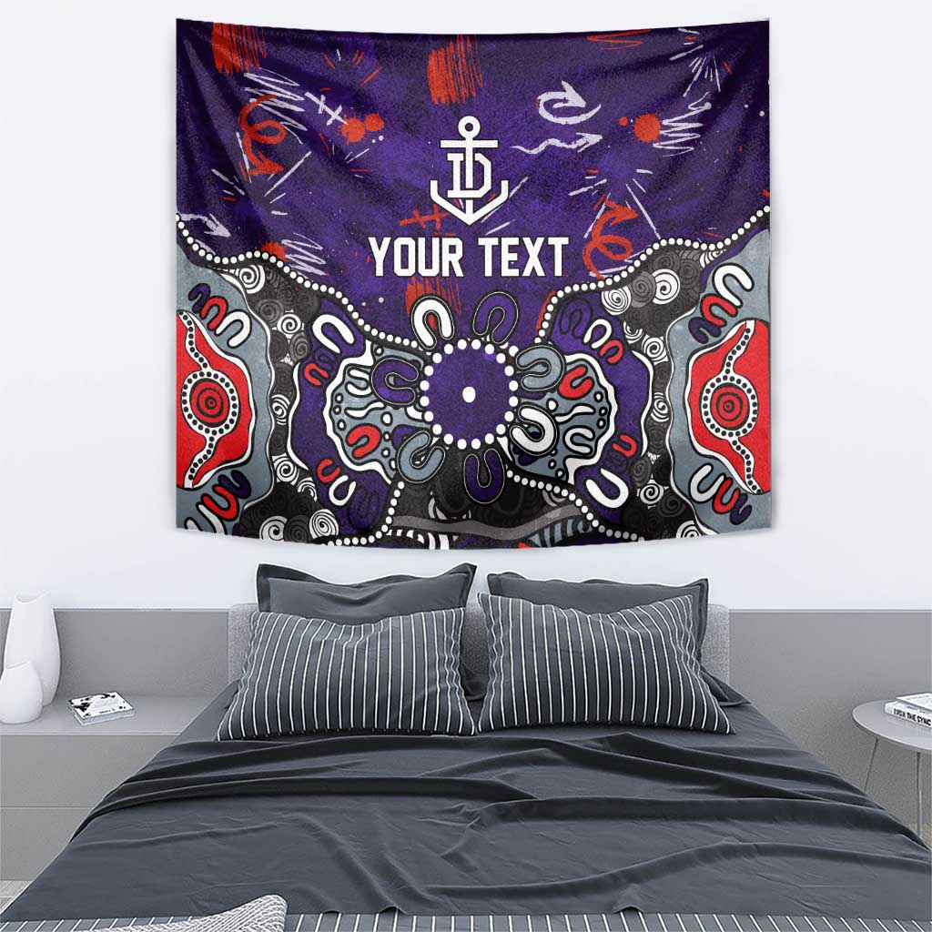 Personalized Fremantle Dockers Tapestry Aboriginal Dot Painting Graffiti Style