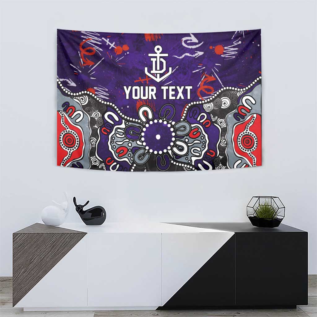 Personalized Fremantle Dockers Tapestry Aboriginal Dot Painting Graffiti Style