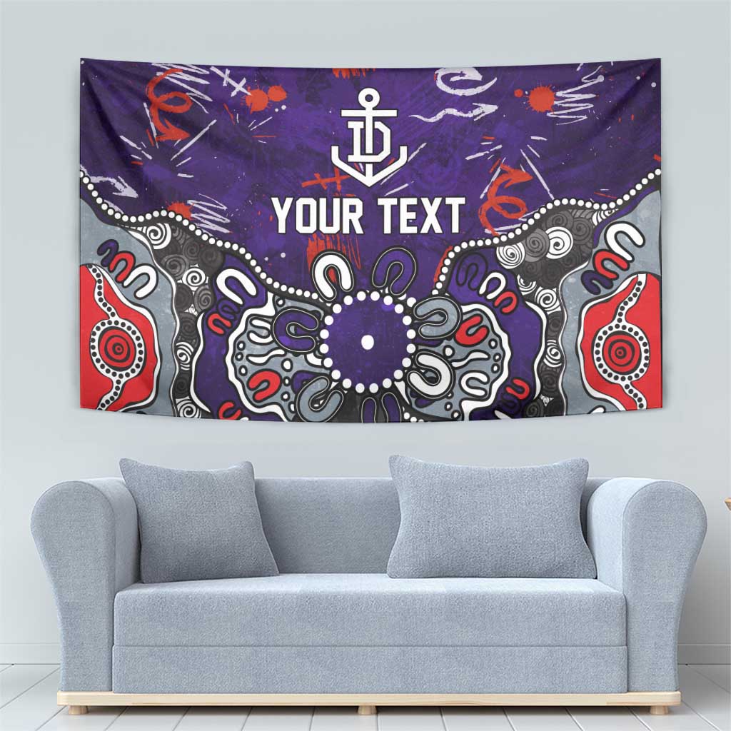 Personalized Fremantle Dockers Tapestry Aboriginal Dot Painting Graffiti Style