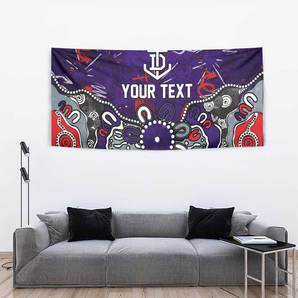 Personalized Fremantle Dockers Tapestry Aboriginal Dot Painting Graffiti Style