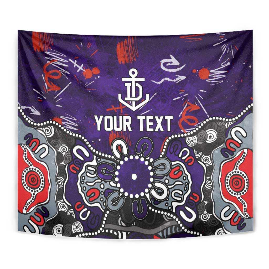 Personalized Fremantle Dockers Tapestry Aboriginal Dot Painting Graffiti Style