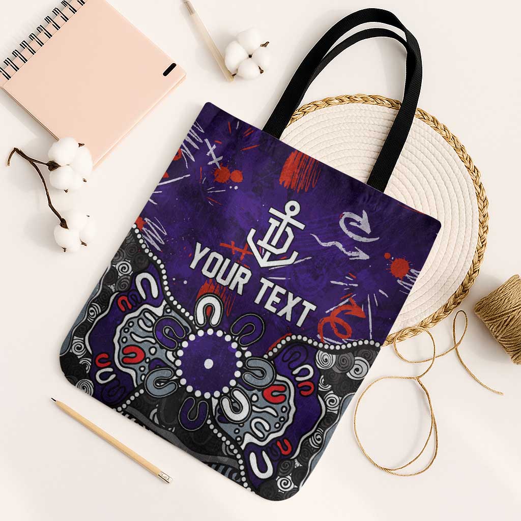 Personalized Fremantle Dockers Tote Bag Aboriginal Dot Painting Graffiti Style