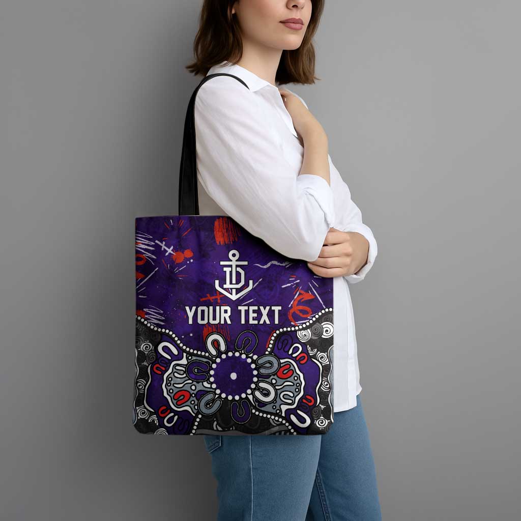 Personalized Fremantle Dockers Tote Bag Aboriginal Dot Painting Graffiti Style