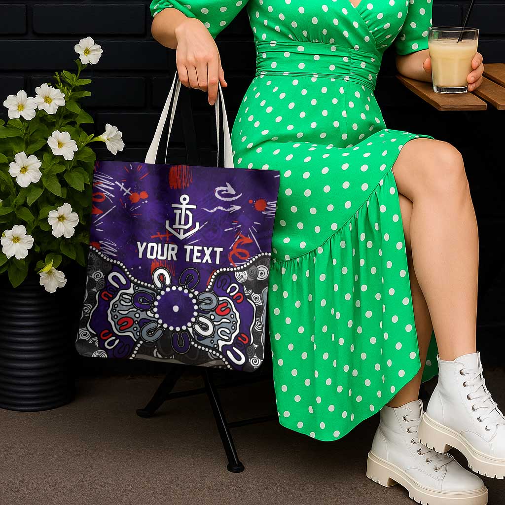 Personalized Fremantle Dockers Tote Bag Aboriginal Dot Painting Graffiti Style