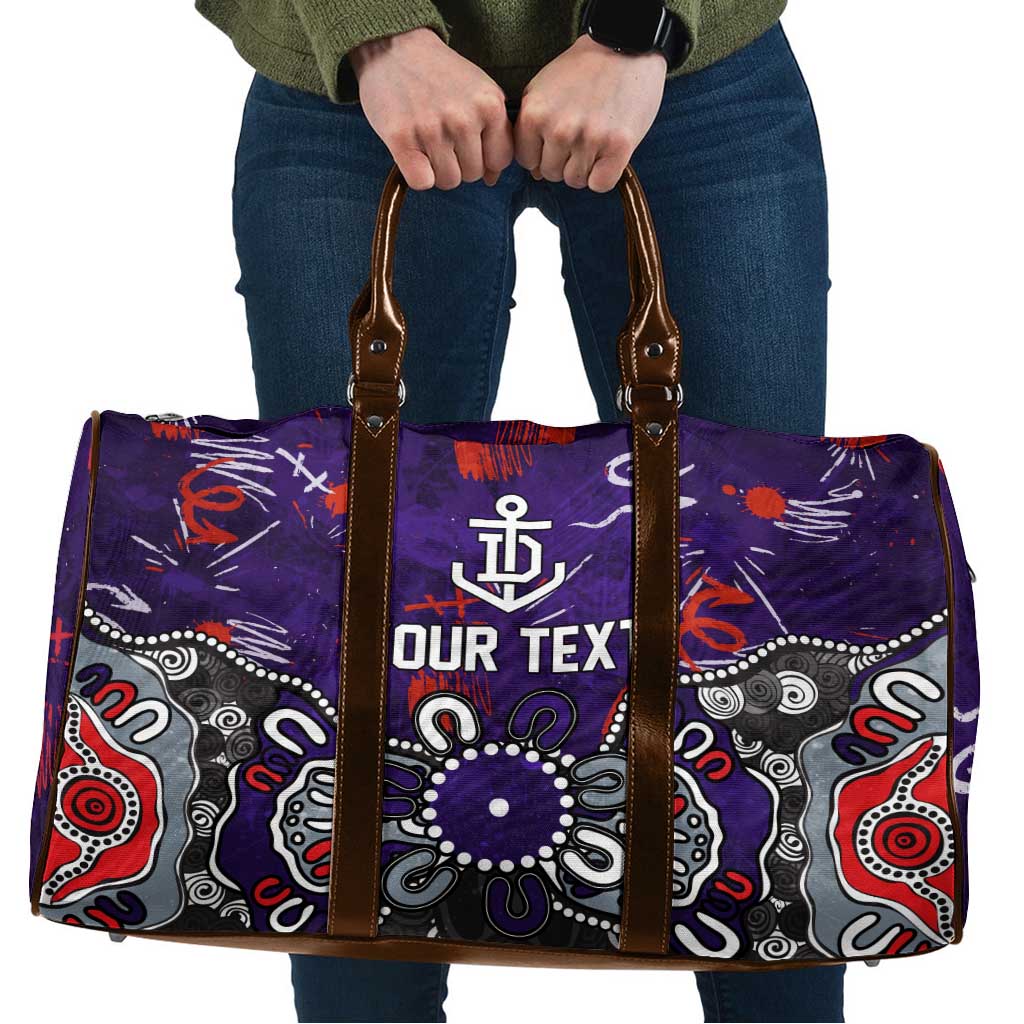 Personalized Fremantle Dockers Travel Bag Aboriginal Dot Painting Graffiti Style