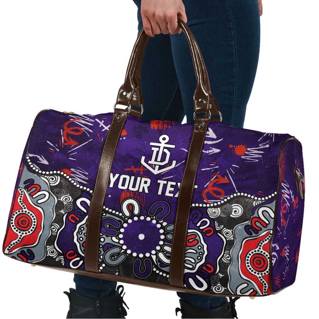 Personalized Fremantle Dockers Travel Bag Aboriginal Dot Painting Graffiti Style