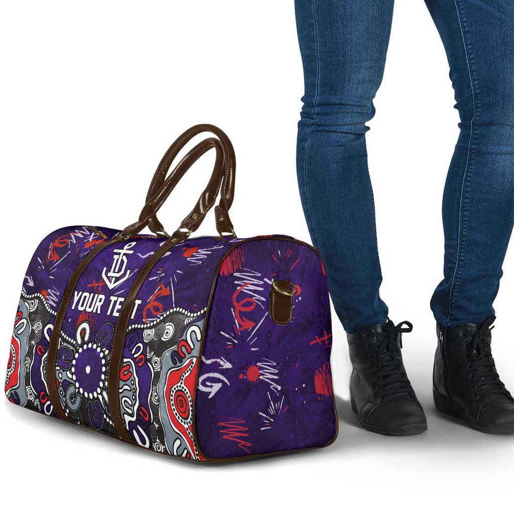 Personalized Fremantle Dockers Travel Bag Aboriginal Dot Painting Graffiti Style