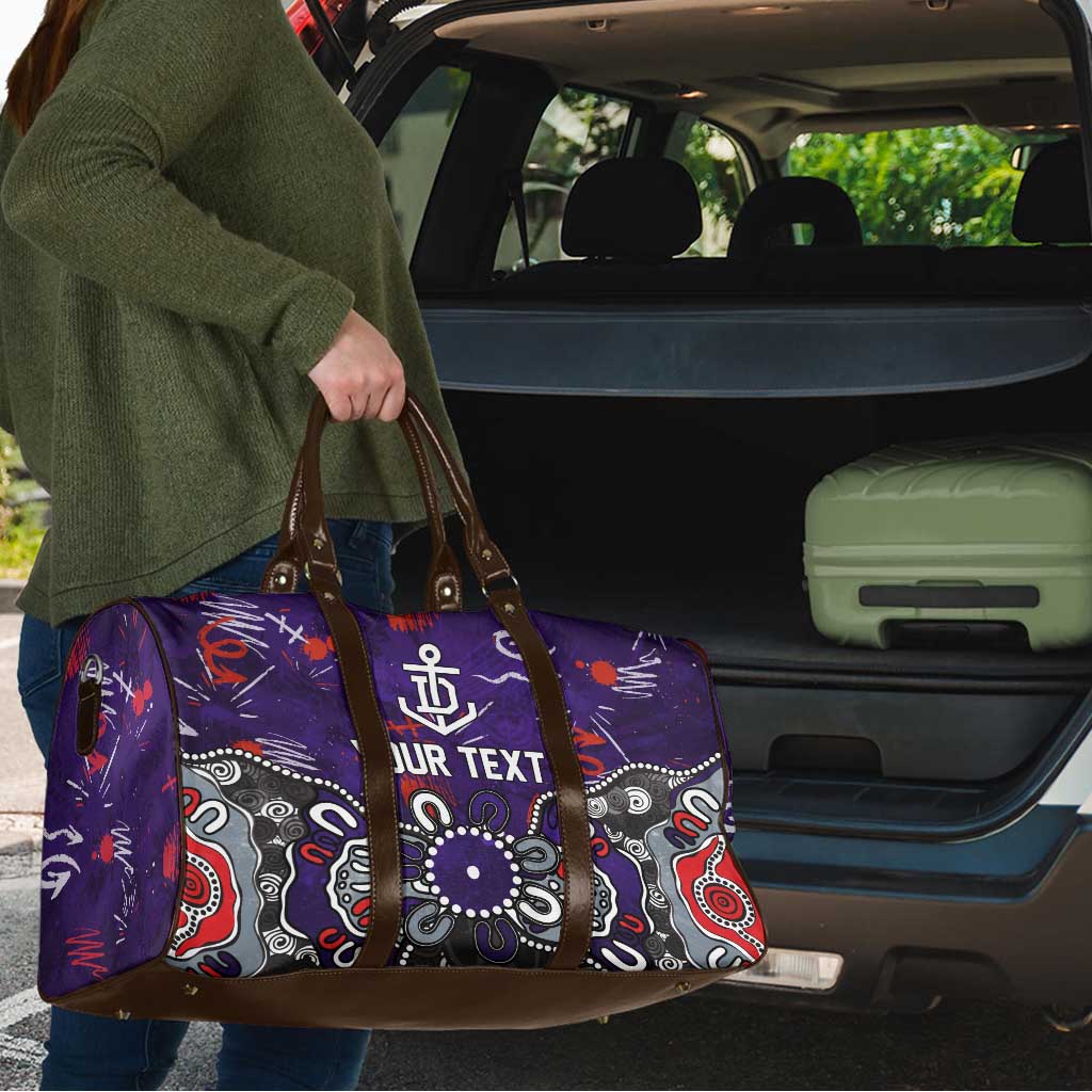 Personalized Fremantle Dockers Travel Bag Aboriginal Dot Painting Graffiti Style