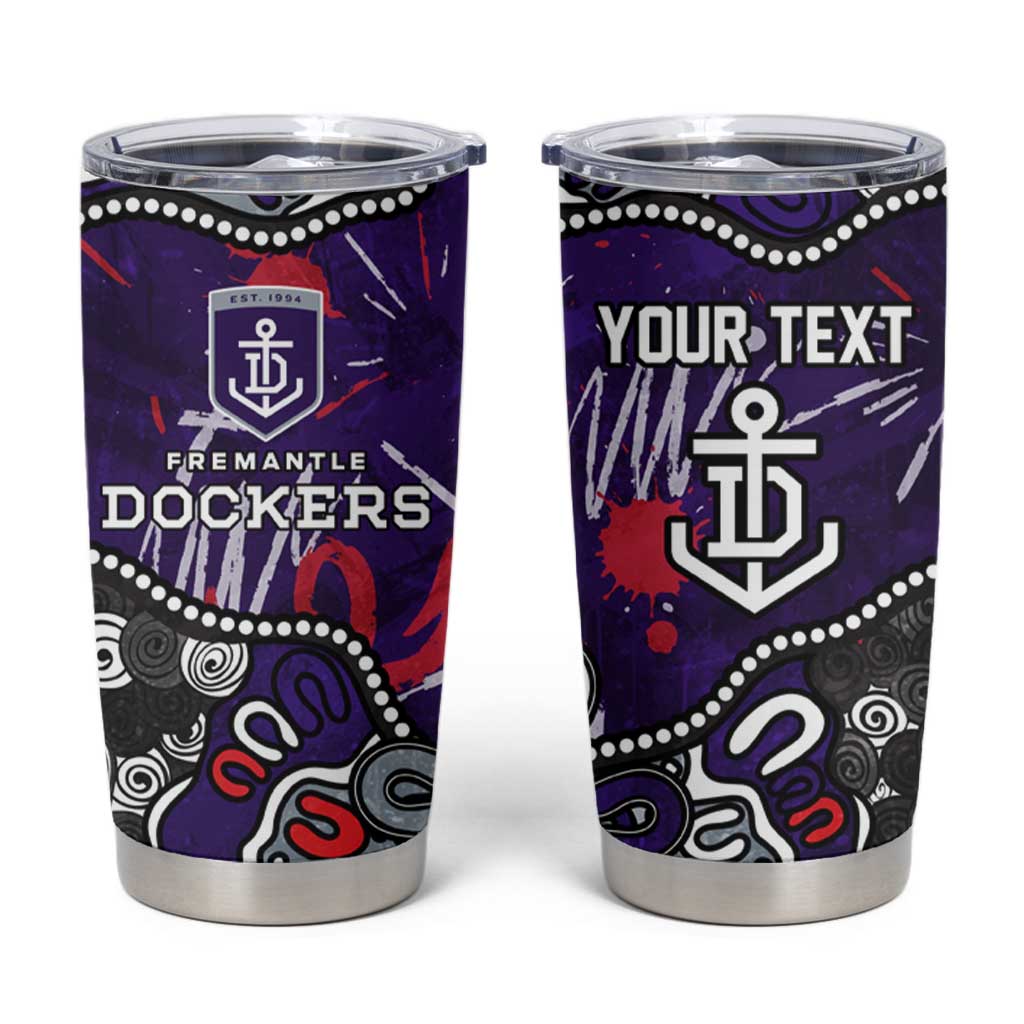 Personalized Fremantle Dockers Tumbler Cup Aboriginal Dot Painting Graffiti Style
