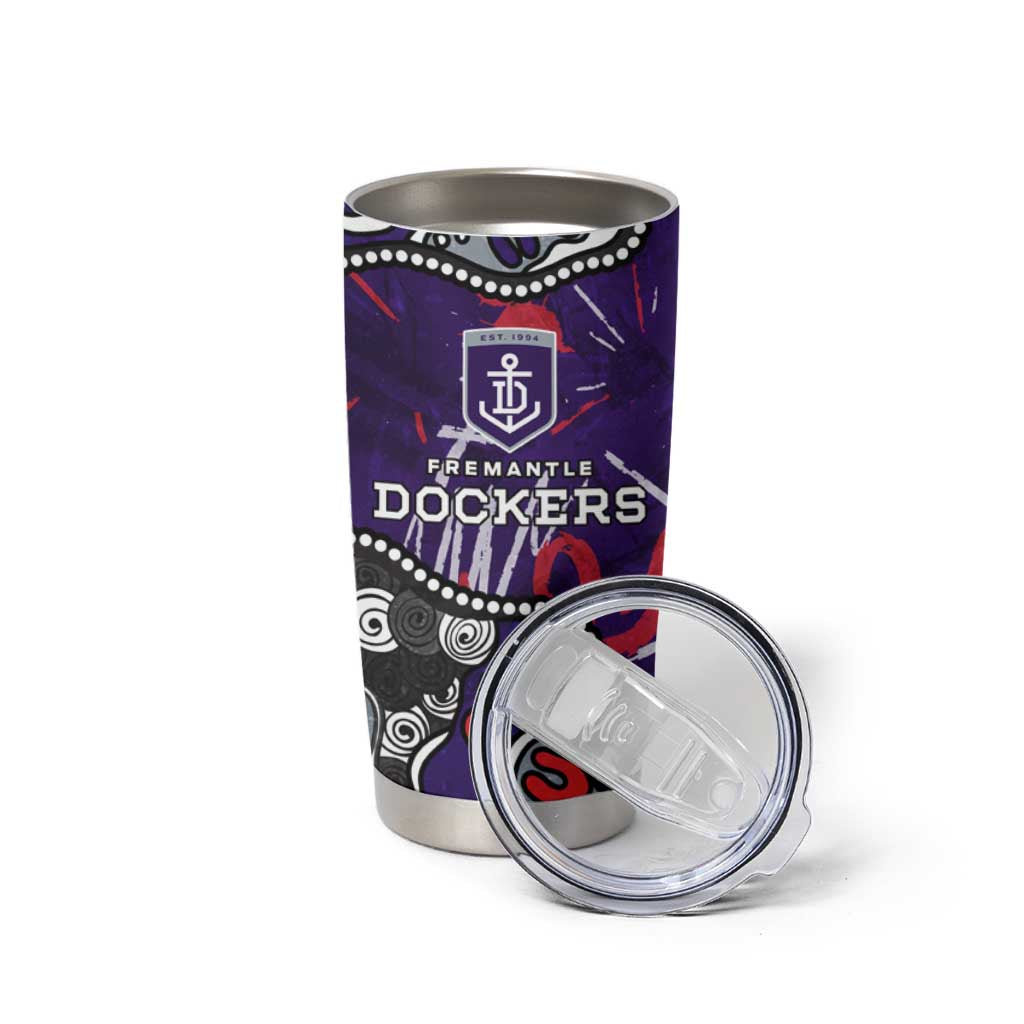 Personalized Fremantle Dockers Tumbler Cup Aboriginal Dot Painting Graffiti Style
