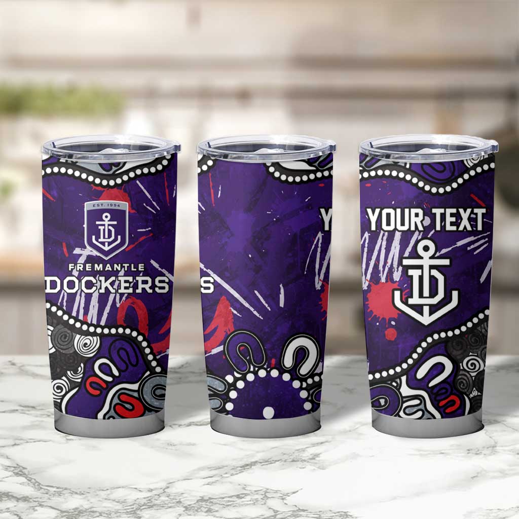 Personalized Fremantle Dockers Tumbler Cup Aboriginal Dot Painting Graffiti Style