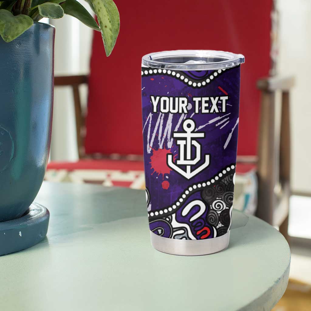 Personalized Fremantle Dockers Tumbler Cup Aboriginal Dot Painting Graffiti Style