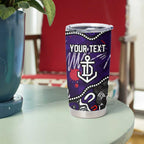 Personalized Fremantle Dockers Tumbler Cup Aboriginal Dot Painting Graffiti Style