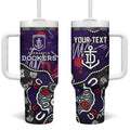 Personalized Fremantle Dockers Tumbler With Handle Aboriginal Dot Painting Graffiti Style