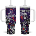 Personalized Fremantle Dockers Tumbler With Handle Aboriginal Dot Painting Graffiti Style