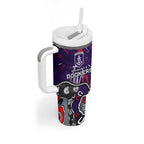 Personalized Fremantle Dockers Tumbler With Handle Aboriginal Dot Painting Graffiti Style