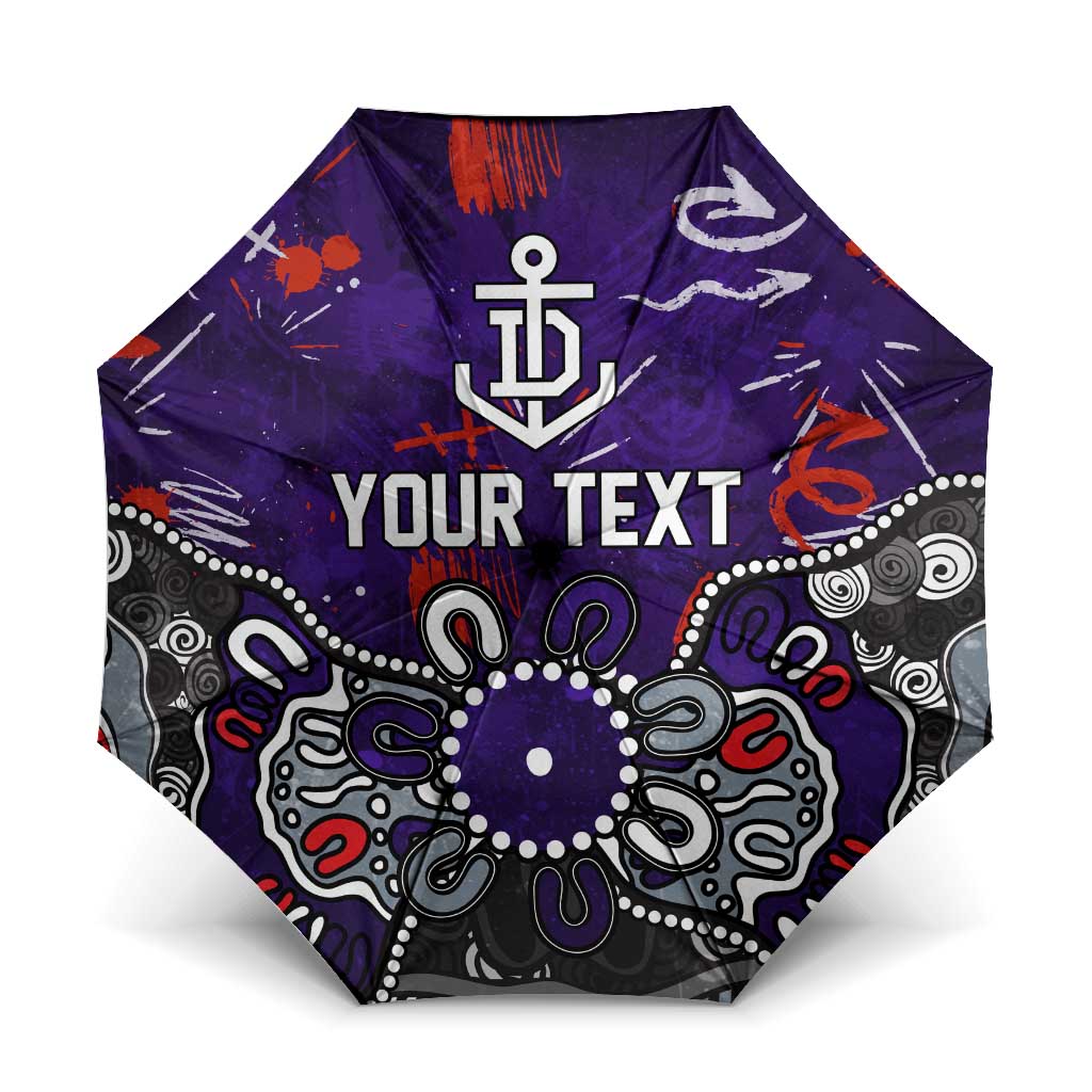 Personalized Fremantle Dockers Umbrella Aboriginal Dot Painting Graffiti Style
