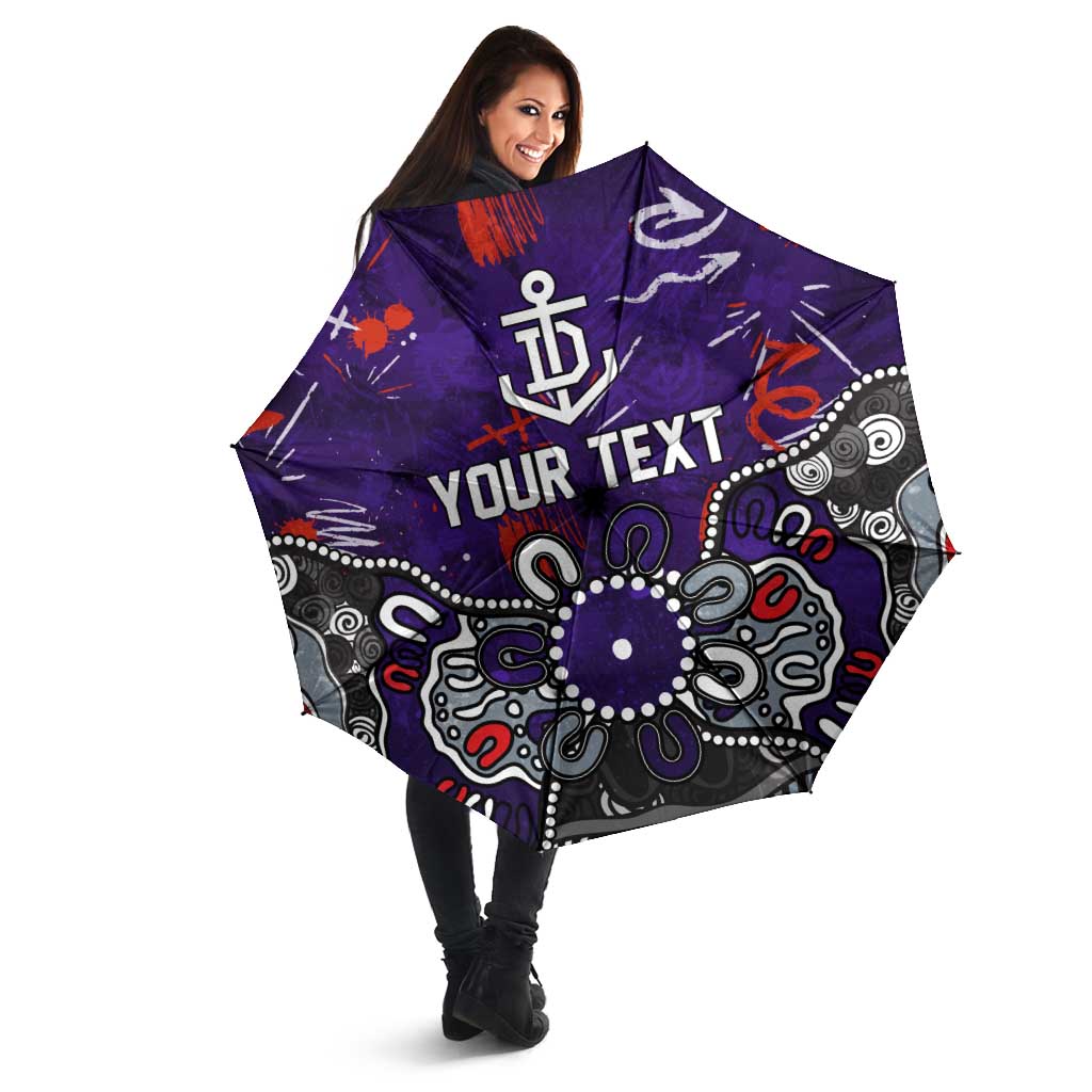 Personalized Fremantle Dockers Umbrella Aboriginal Dot Painting Graffiti Style