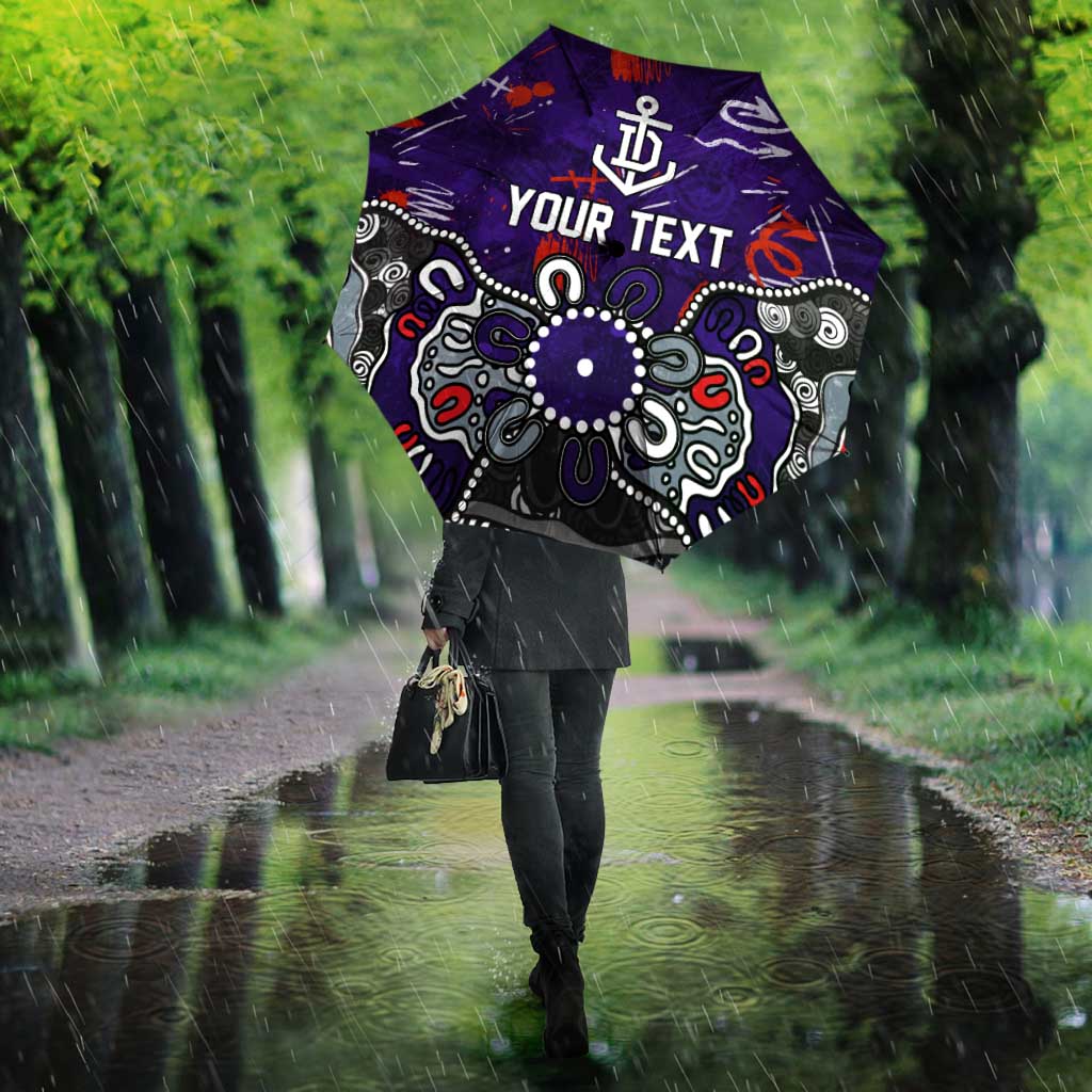 Personalized Fremantle Dockers Umbrella Aboriginal Dot Painting Graffiti Style