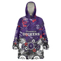 Personalized Fremantle Dockers Wearable Blanket Hoodie Aboriginal Dot Painting Graffiti Style