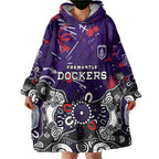 Personalized Fremantle Dockers Wearable Blanket Hoodie Aboriginal Dot Painting Graffiti Style