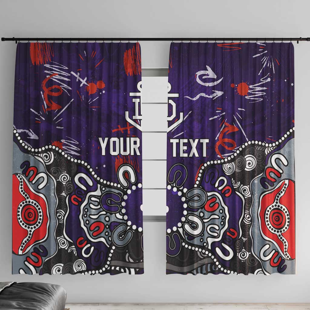 Personalized Fremantle Dockers Window Curtain Aboriginal Dot Painting Graffiti Style