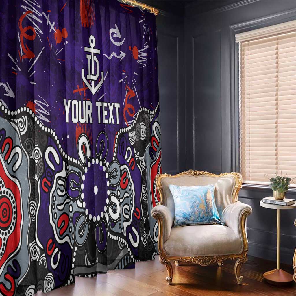 Personalized Fremantle Dockers Window Curtain Aboriginal Dot Painting Graffiti Style