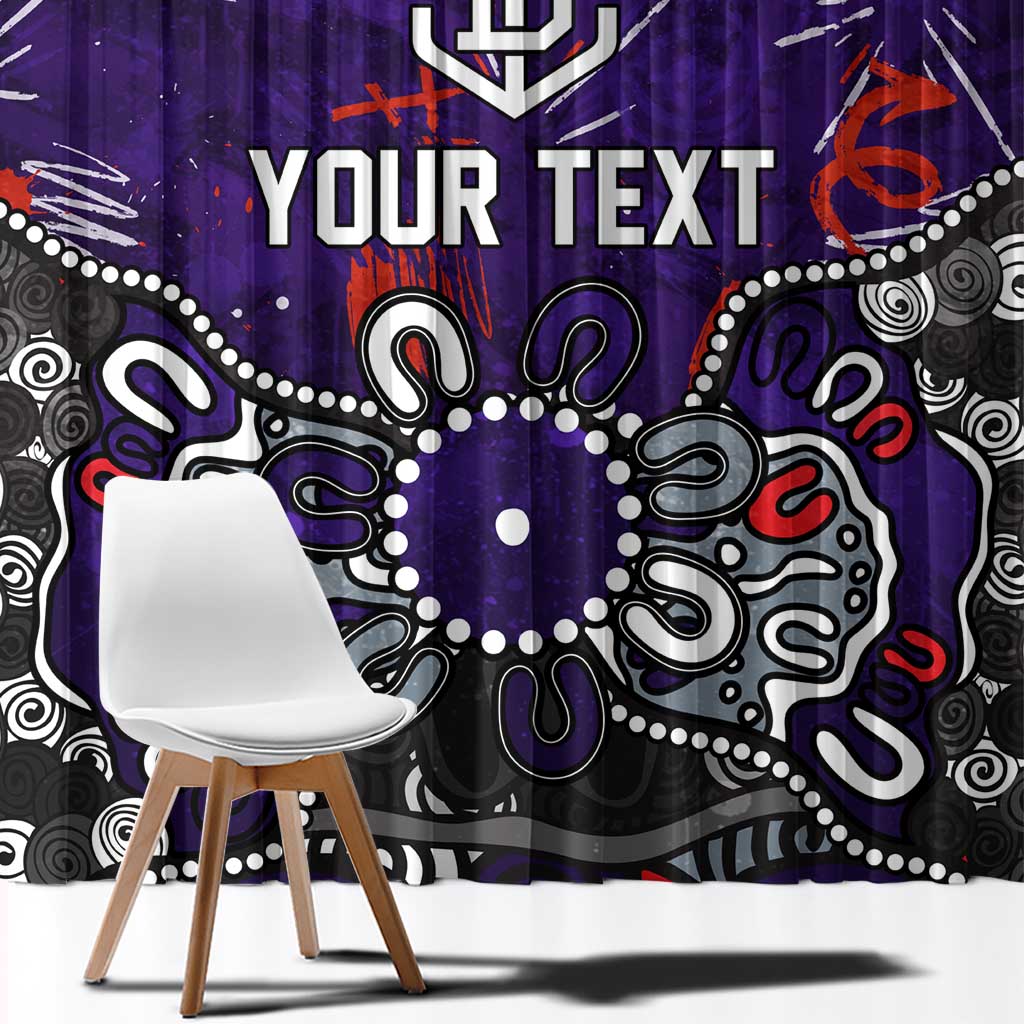 Personalized Fremantle Dockers Window Curtain Aboriginal Dot Painting Graffiti Style