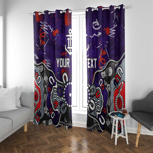 Personalized Fremantle Dockers Window Curtain Aboriginal Dot Painting Graffiti Style