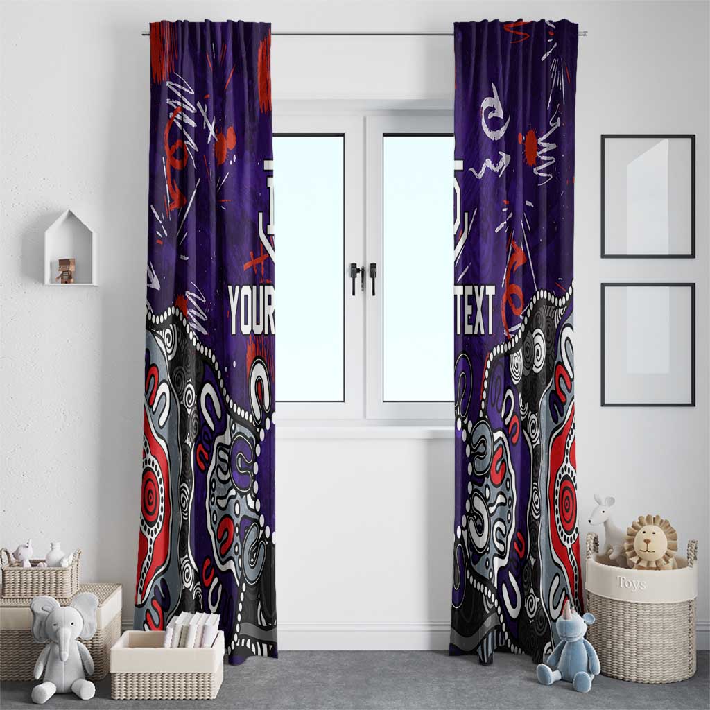 Personalized Fremantle Dockers Window Curtain Aboriginal Dot Painting Graffiti Style