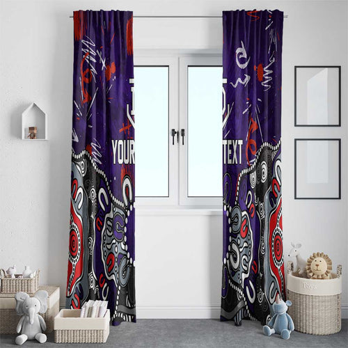 Personalized Fremantle Dockers Window Curtain Aboriginal Dot Painting Graffiti Style