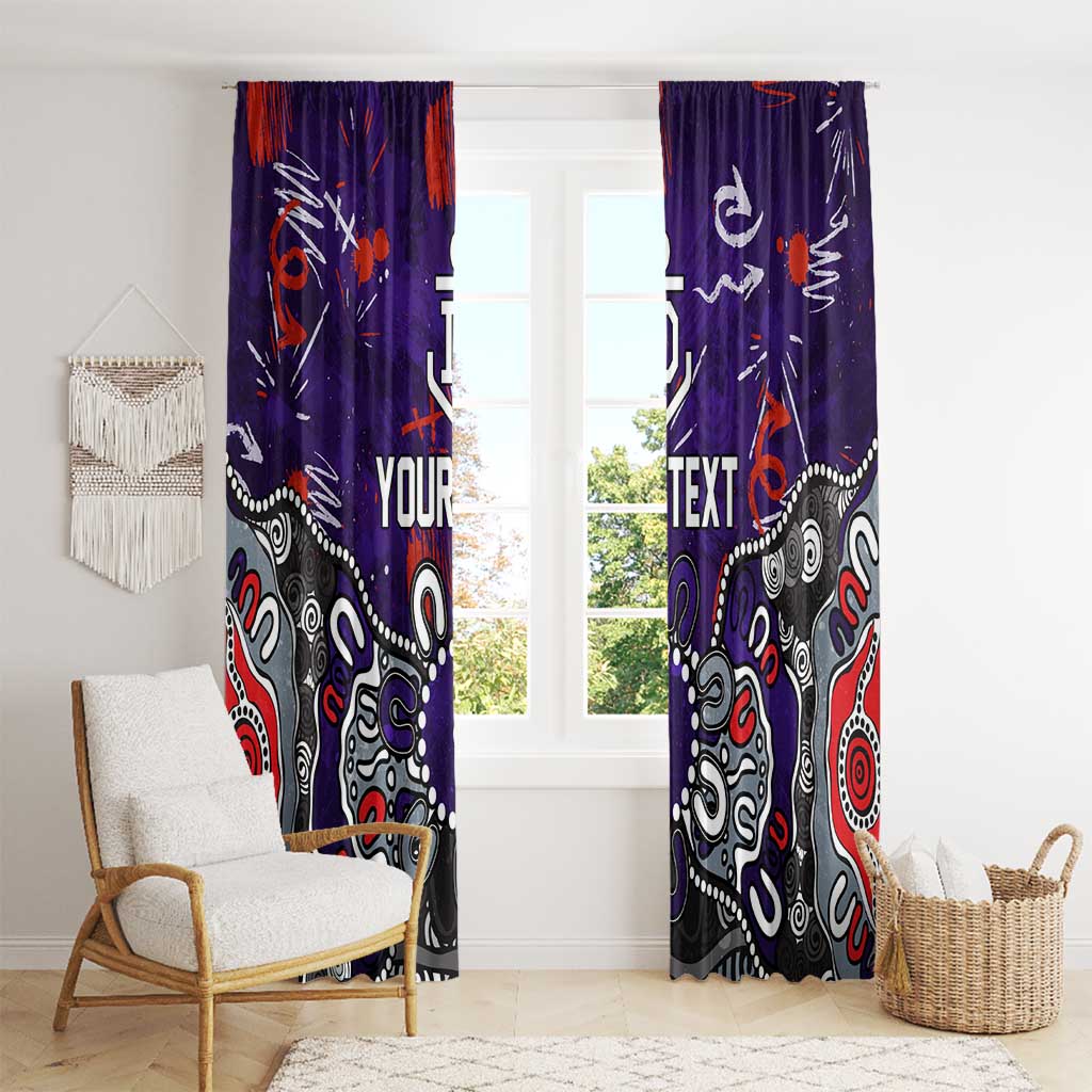 Personalized Fremantle Dockers Window Curtain Aboriginal Dot Painting Graffiti Style
