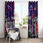 Personalized Fremantle Dockers Window Curtain Aboriginal Dot Painting Graffiti Style