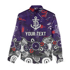 Personalized Fremantle Dockers Women Casual Shirt Aboriginal Dot Painting Graffiti Style