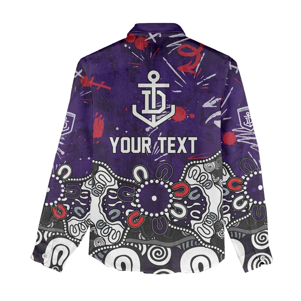Personalized Fremantle Dockers Women Casual Shirt Aboriginal Dot Painting Graffiti Style
