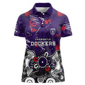 Personalized Fremantle Dockers Women Polo Shirt Aboriginal Dot Painting Graffiti Style