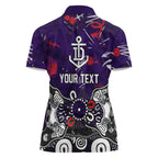 Personalized Fremantle Dockers Women Polo Shirt Aboriginal Dot Painting Graffiti Style