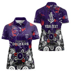 Personalized Fremantle Dockers Women Polo Shirt Aboriginal Dot Painting Graffiti Style