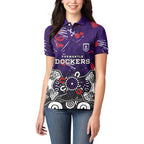 Personalized Fremantle Dockers Women Polo Shirt Aboriginal Dot Painting Graffiti Style