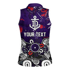 Personalized Fremantle Dockers Women Sleeveless Polo Shirt Aboriginal Dot Painting Graffiti Style