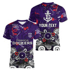 Personalized Fremantle Dockers Women V-Neck T-Shirt Aboriginal Dot Painting Graffiti Style