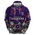 Personalized Fremantle Dockers Zip Hoodie Aboriginal Dot Painting Graffiti Style