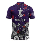 Personalized Fremantle Dockers Zipper Polo Shirt Aboriginal Dot Painting Graffiti Style