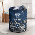 Personalized Geelong Cats Laundry Basket Aboriginal Dot Painting Graffiti Style