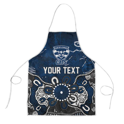Personalized Geelong Cats Apron Aboriginal Dot Painting Graffiti Style