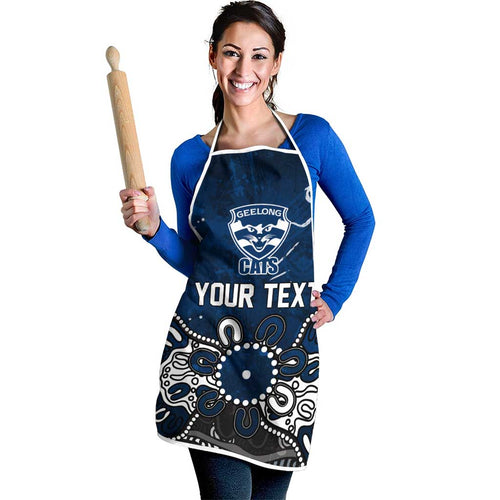 Personalized Geelong Cats Apron Aboriginal Dot Painting Graffiti Style