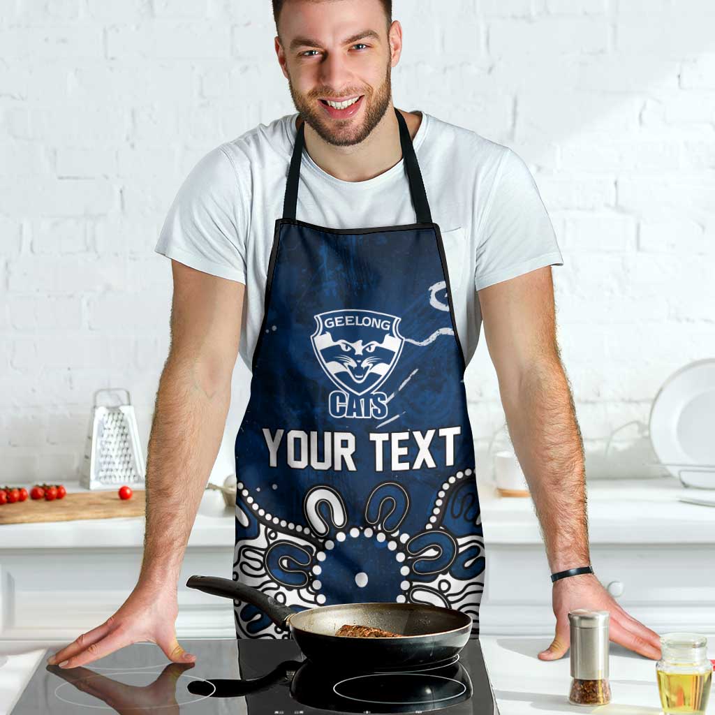 Personalized Geelong Cats Apron Aboriginal Dot Painting Graffiti Style
