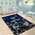 Personalized Geelong Cats Area Rug Aboriginal Dot Painting Graffiti Style