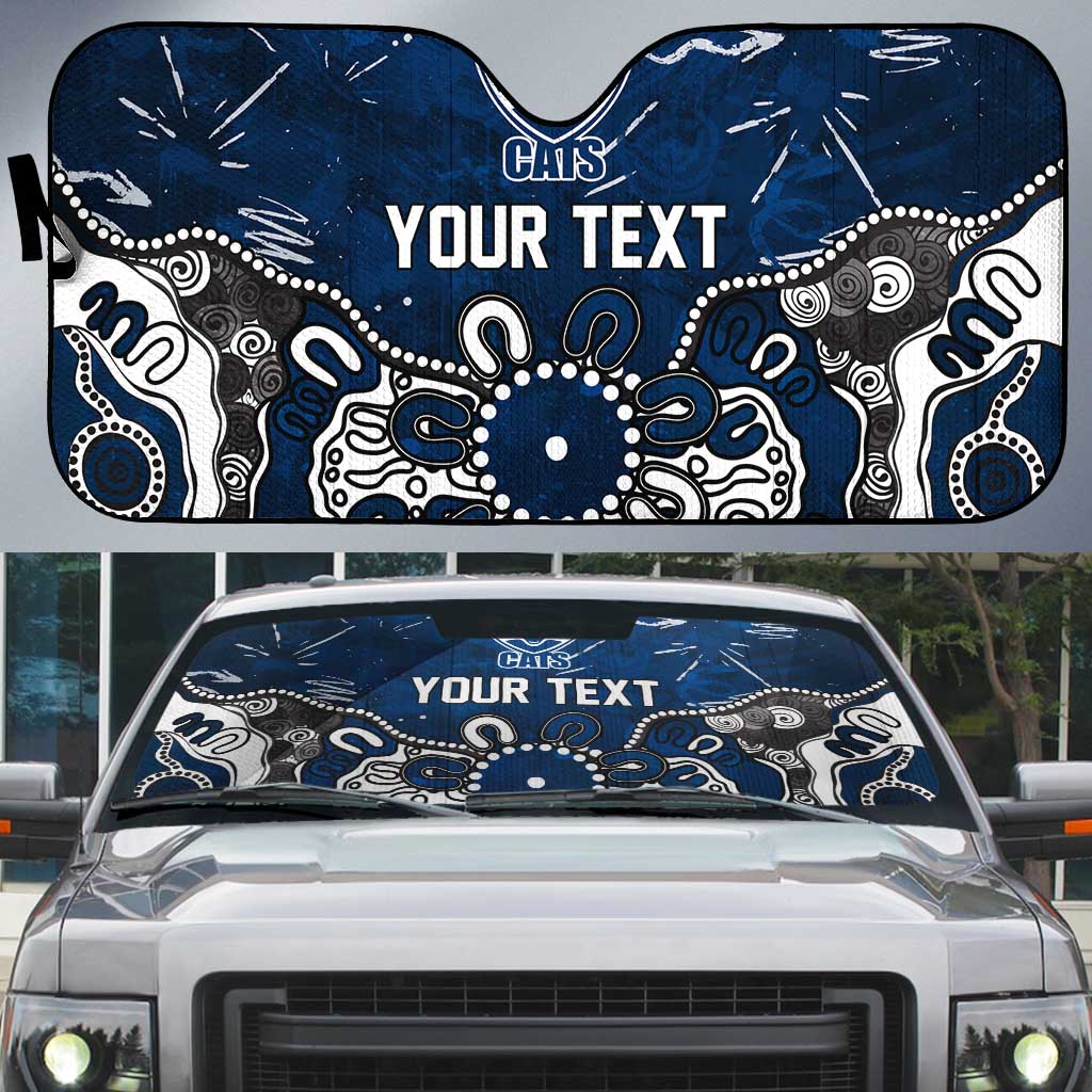 Personalized Geelong Cats Auto Sun Shade Aboriginal Dot Painting Graffiti Style