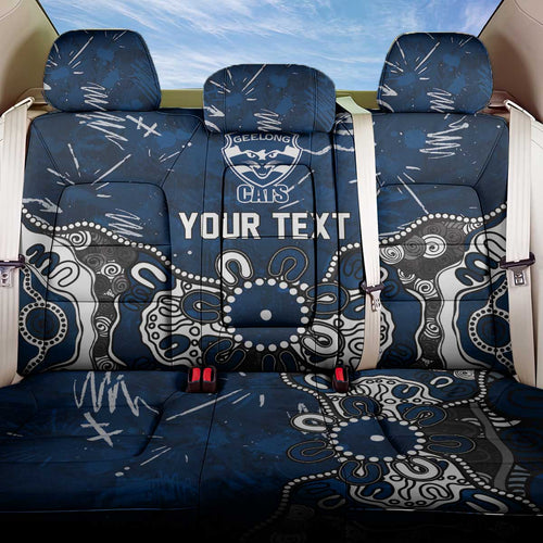 Personalized Geelong Cats Back Car Seat Cover Aboriginal Dot Painting Graffiti Style